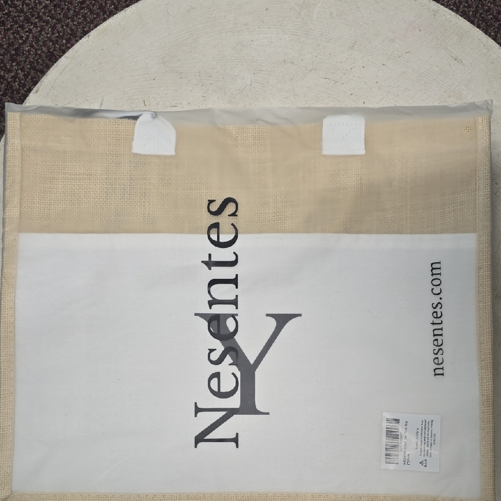 Cream and White Tote Bag